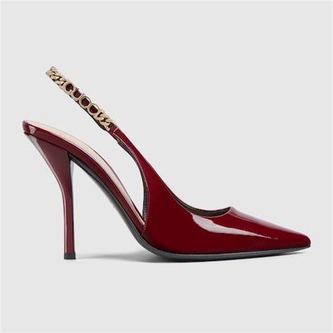 gucci decollete pump|gucci signoria patent leather pump.